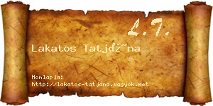 Lakatos Tatjána névjegykártya