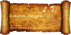 Lakatos Tatjána névjegykártya